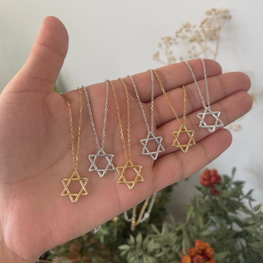 Large Jewish Star of David Pendant Necklace
