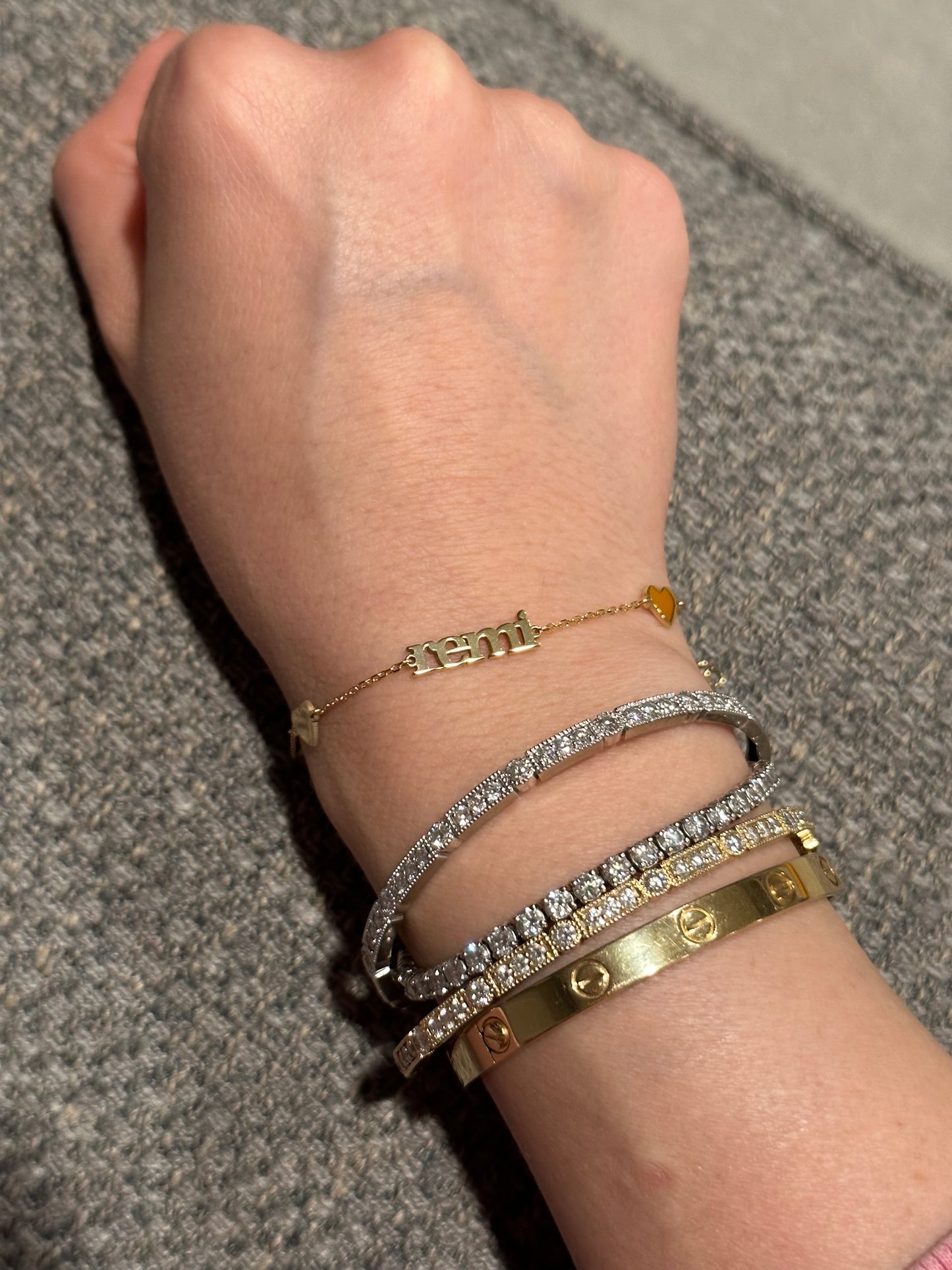 Remi Heart Nameplate Bracelet