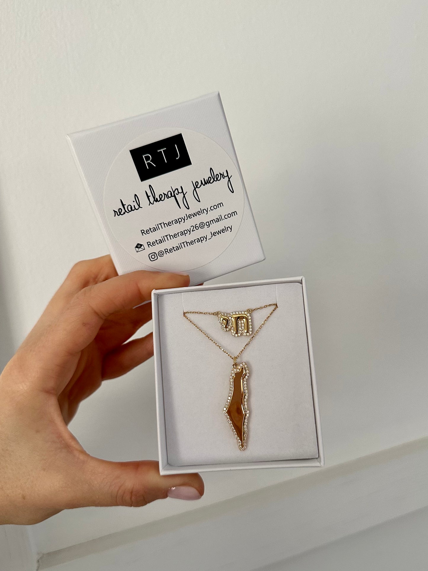 Israel Map CZ Necklace