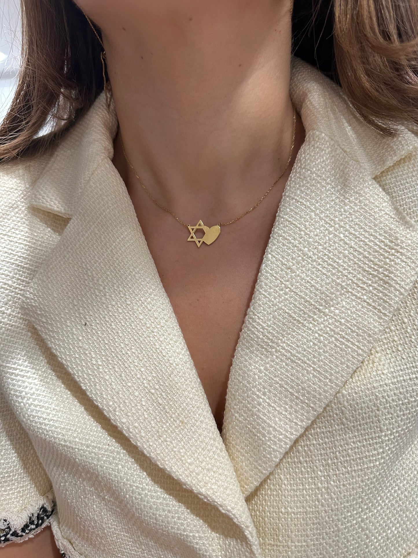 Israel at Heart Jewish Star Necklace