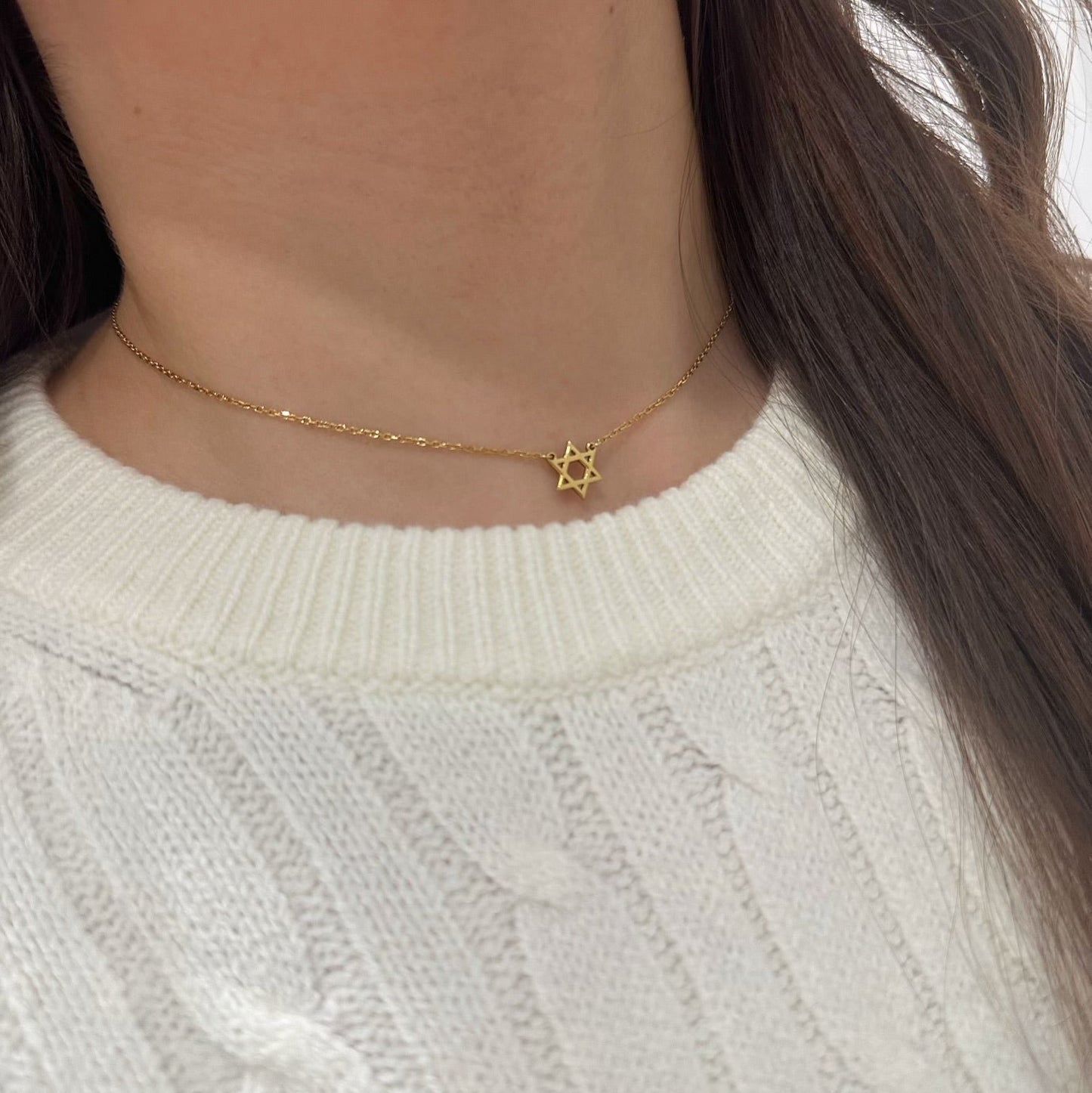 14K Jewish Star of David Necklace