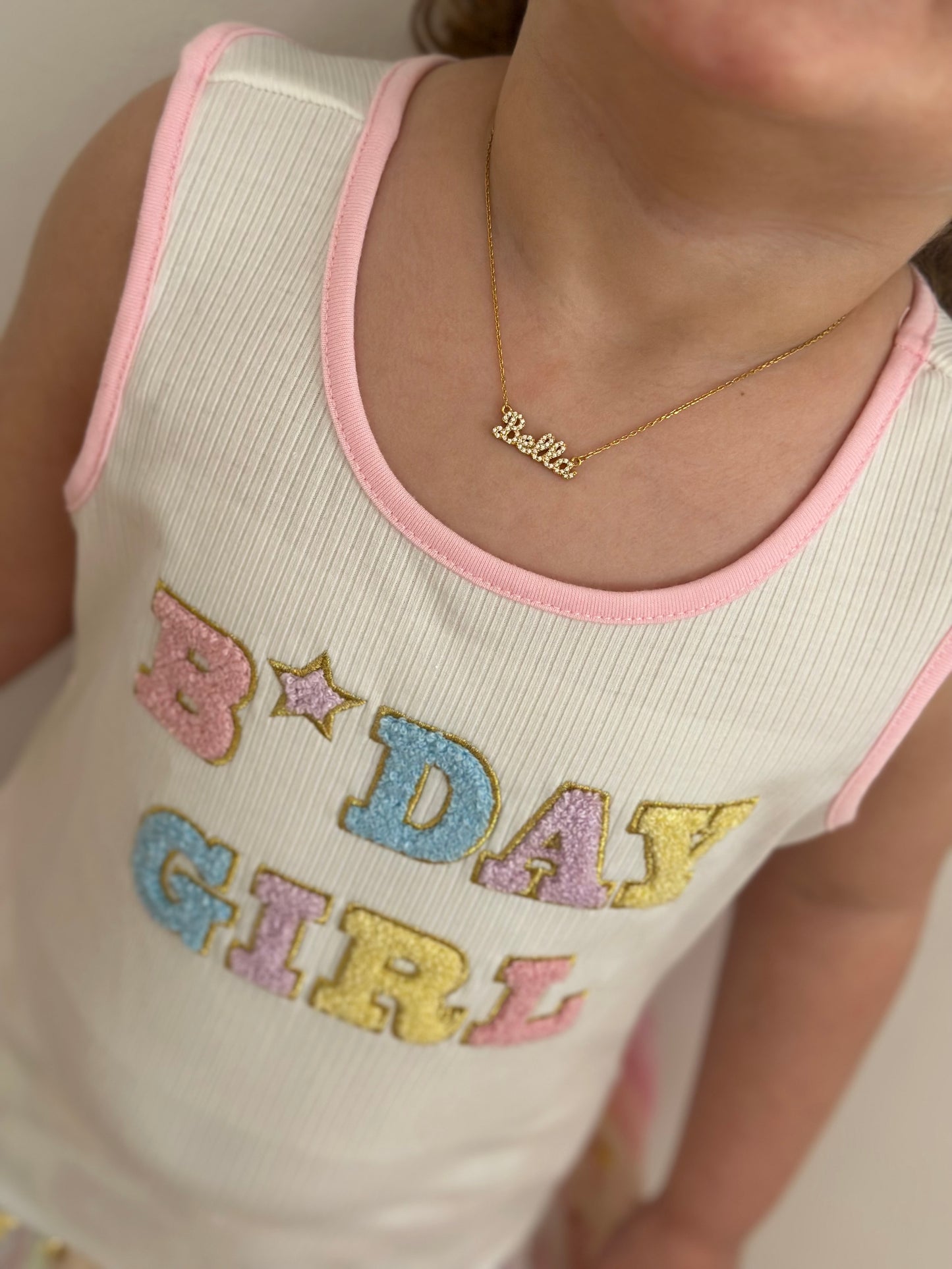 Lola Script CZ Nameplate Necklace