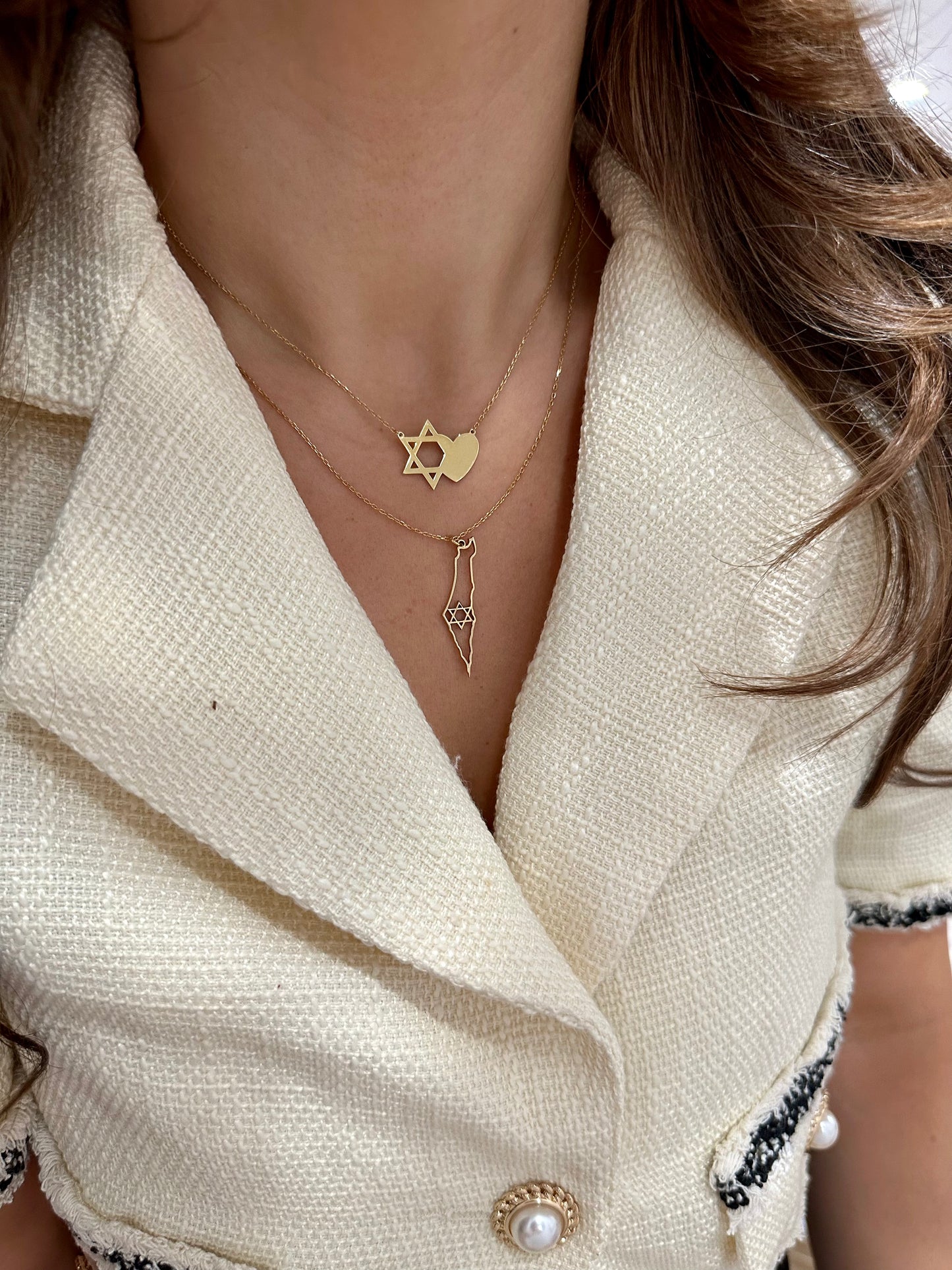 Israel at Heart Jewish Star Necklace