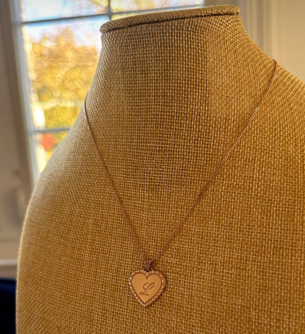 Carrie Heart Initial Charm Necklace