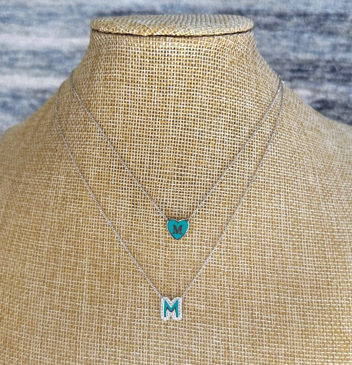 Rocki Heart Initial Enamel Pendant