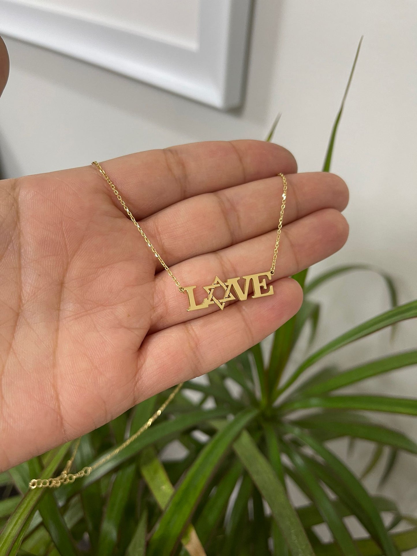‘LOVE’ Star of David Necklace