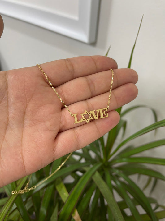 ‘LOVE’ Star of David Necklace