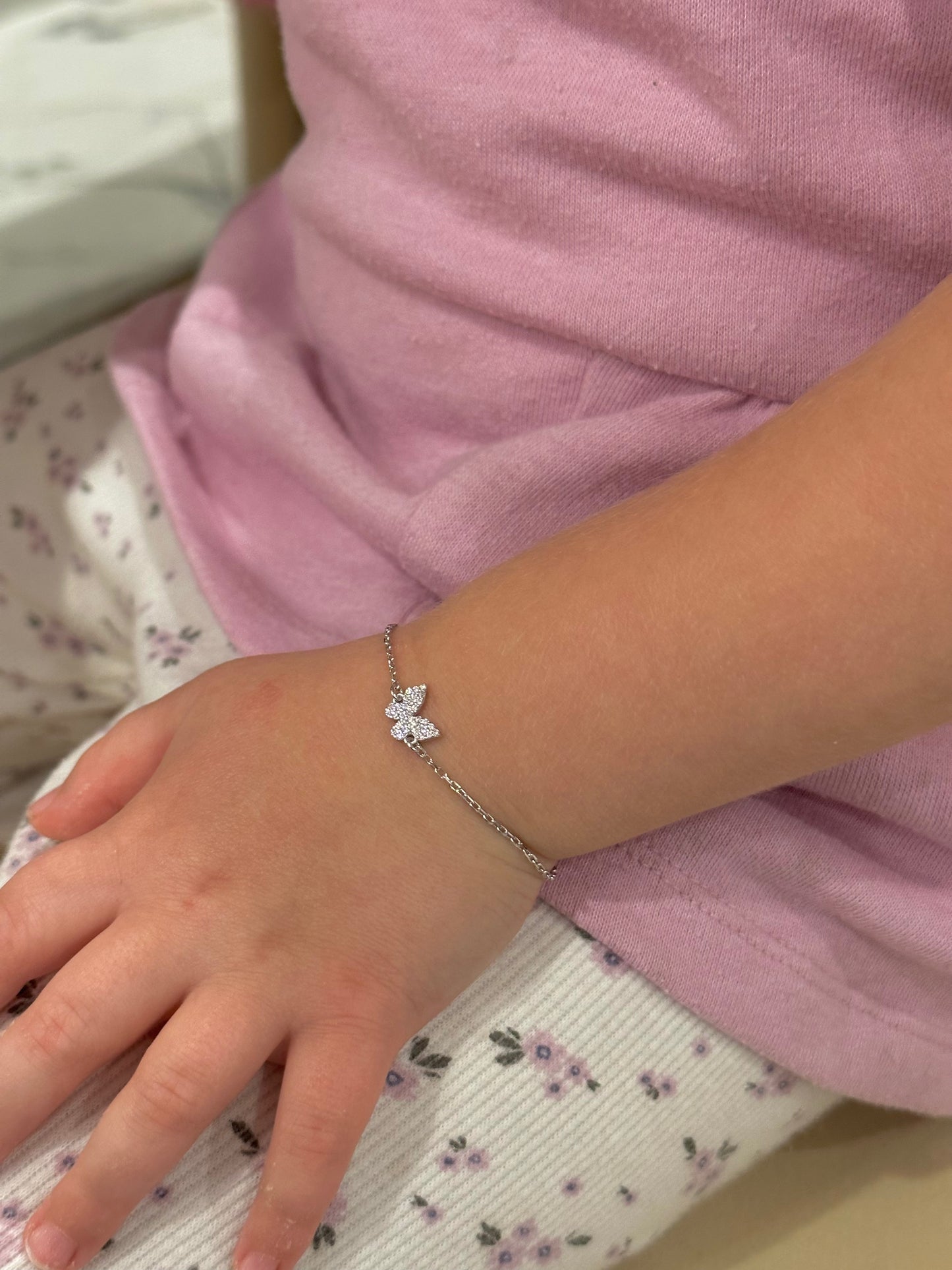 Little Girls' Butterfly CZ Bracelet