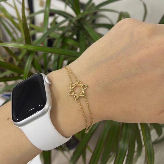 Star of David Double Chain Bracelet