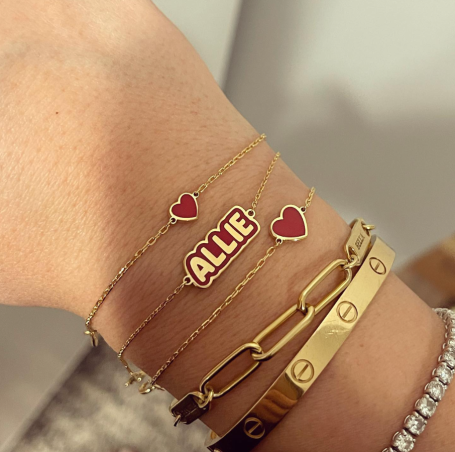 Mini Enamel Heart Bracelet - Retail Therapy Jewelry
