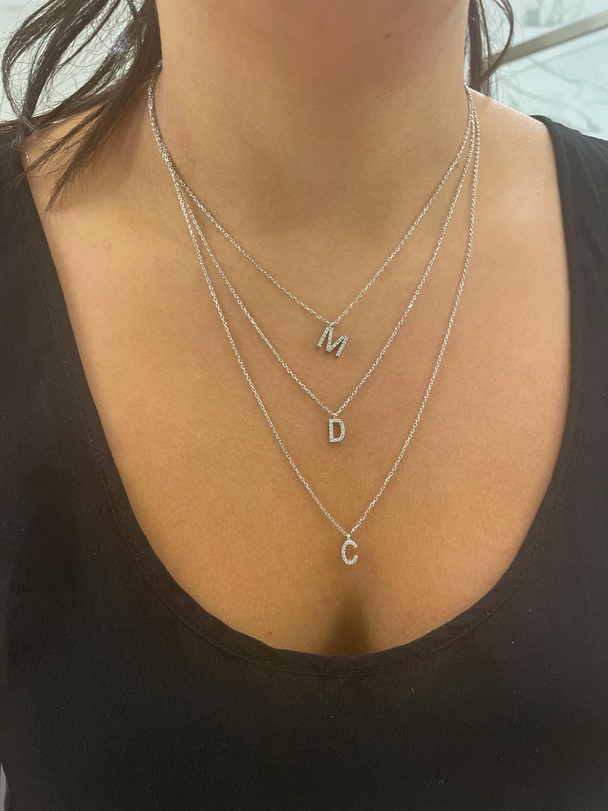 Isabelle Multi Layered CZ Initial Necklace
