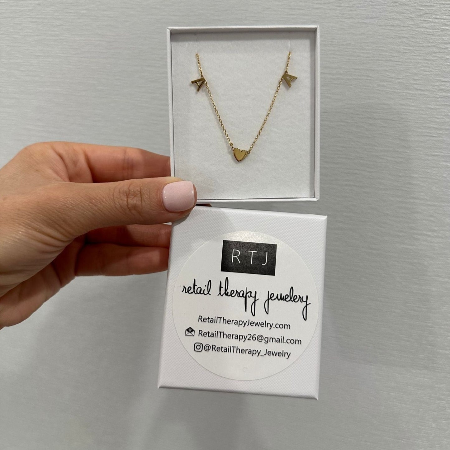 Allison Hanging Heart Initial Necklace