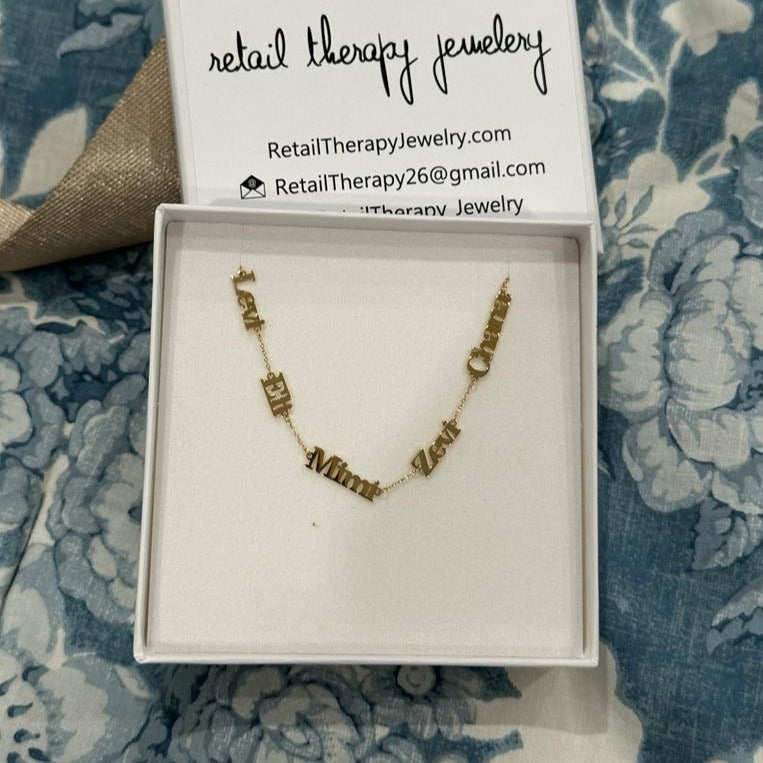 lowercase mommy multiple name bracelet