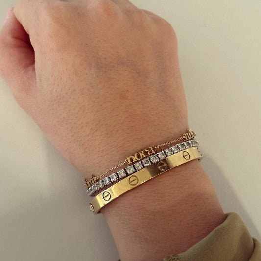lowercase mommy multiple name bracelet