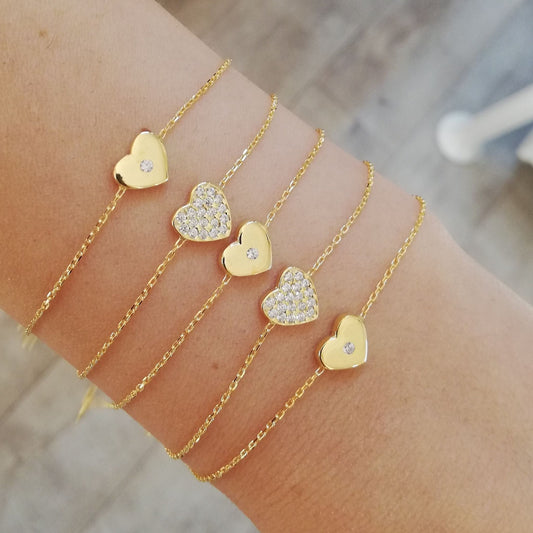 Solitaire Heart Bracelet