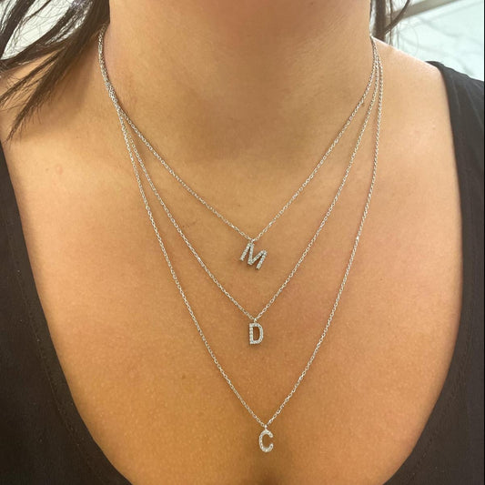 Isabelle Multi Layered CZ Initial Necklace