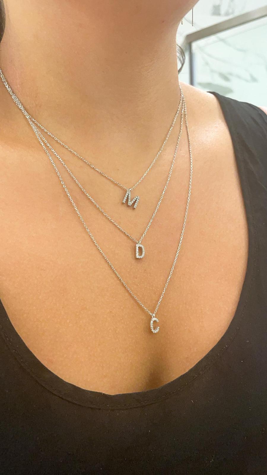 Isabelle Multi Layered CZ Initial Necklace