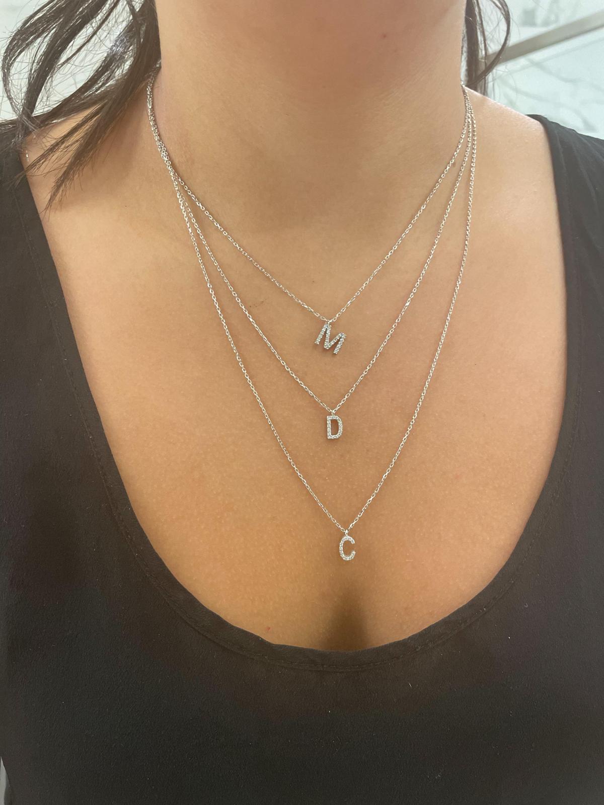 Isabelle Multi Layered CZ Initial Necklace