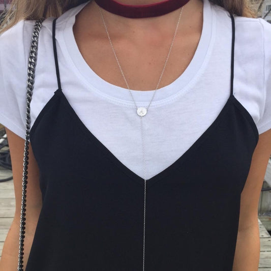 Engraved Initial Lariat - Retail Therapy Jewelry