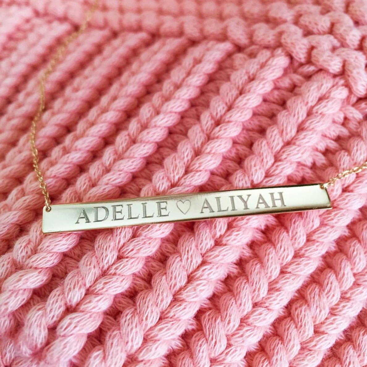 Large Bar Engraved Nameplate Necklace