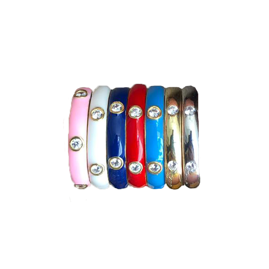 Multi Colored CZ Enamel Ring - Retail Therapy Jewelry