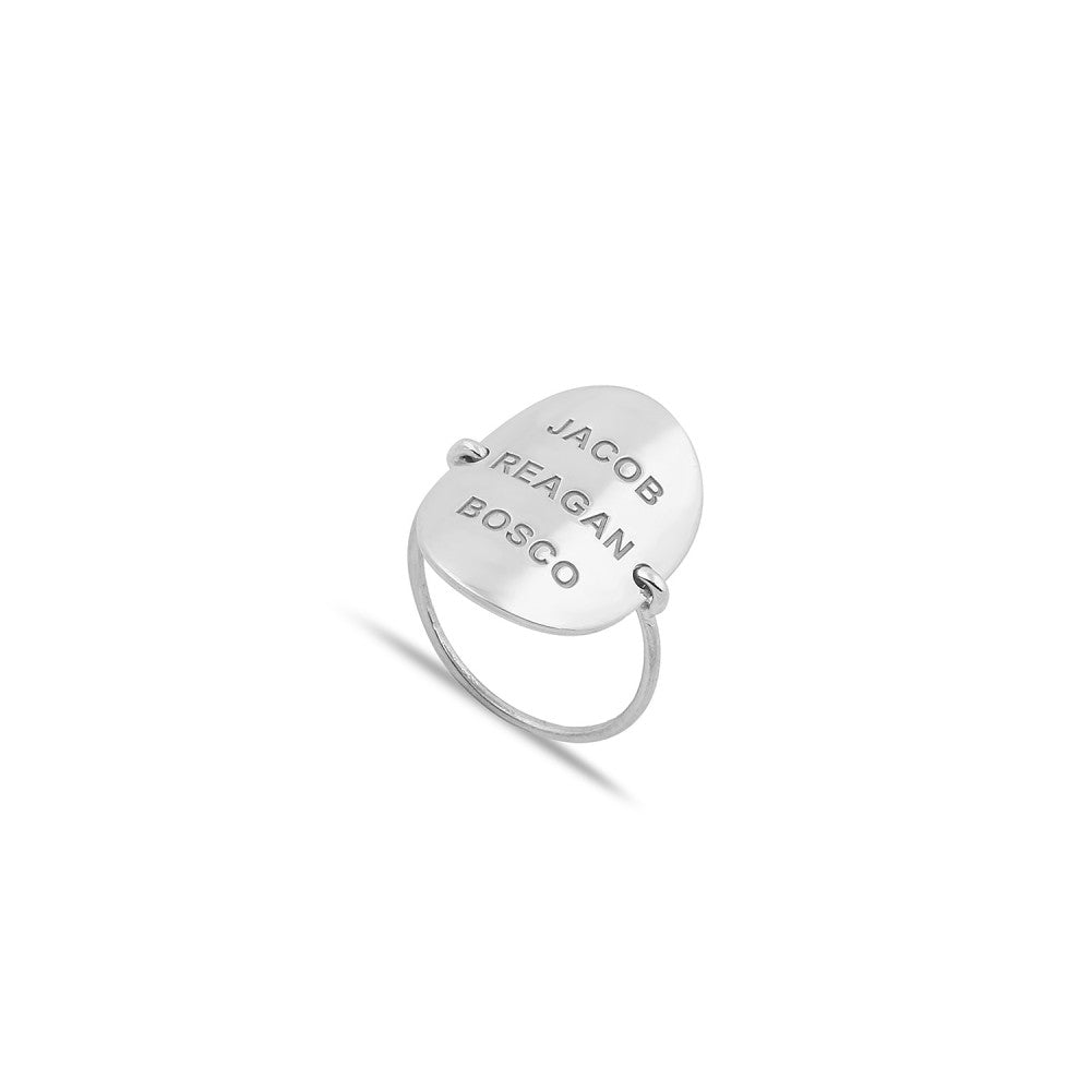 Oval Name Ring