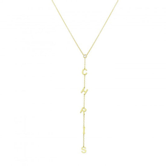 Ella CZ Name Lariat