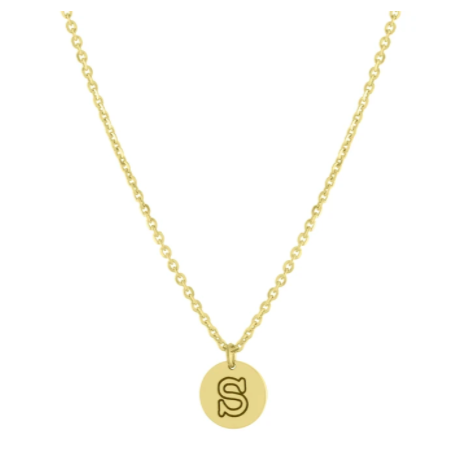Initial Outline Circle Pendant - Retail Therapy Jewelry