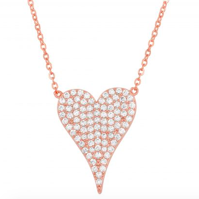 Big CZ Heart Necklace - Retail Therapy Jewelry