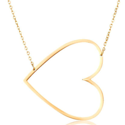Large Sideways Heart Necklace - Retail Therapy Jewelry
