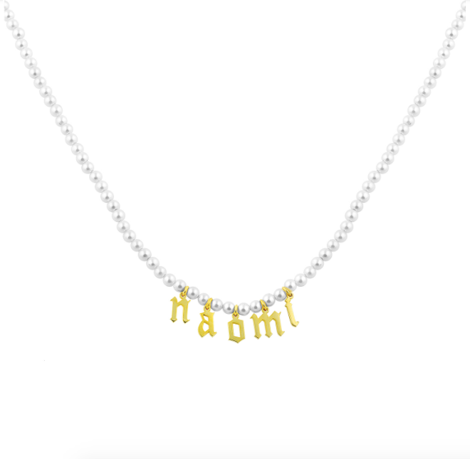 Pamela Hanging Pearl Name Necklace