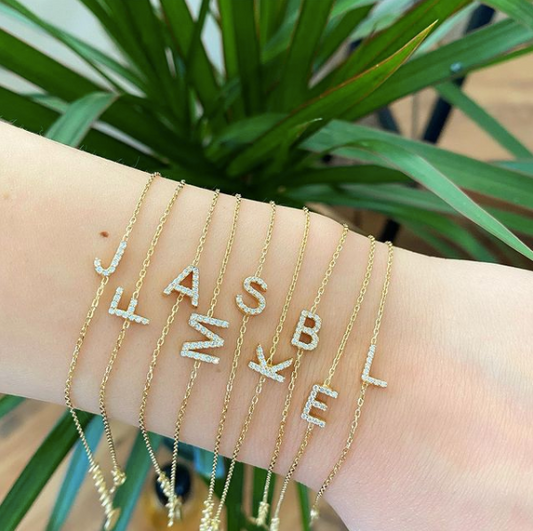 CZ Initial Bracelet