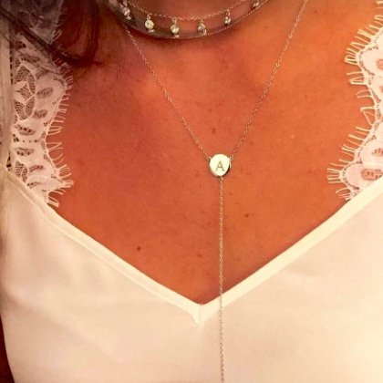 Engraved Initial Lariat - Retail Therapy Jewelry