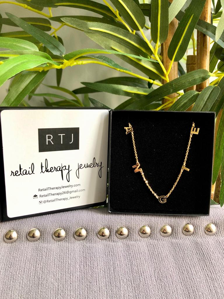 Hanging Initial Name Necklace - Retail Therapy Jewelry