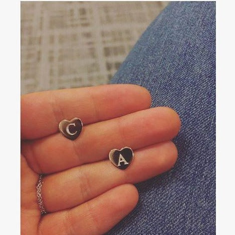 Customized Engraved Initial Heart Earrings - Retail Therapy Jewelry