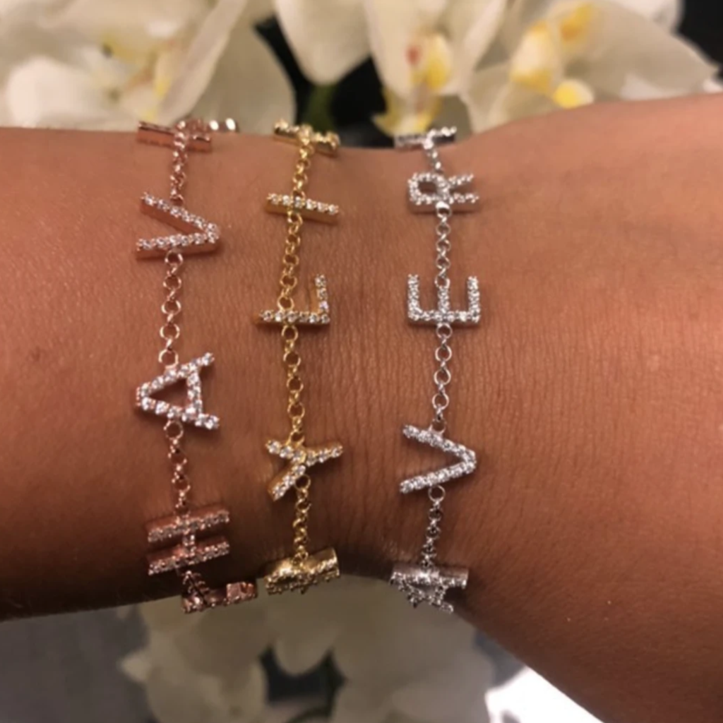 VIV Customized CZ Floating Initial Bracelet - Retail Therapy Jewelry