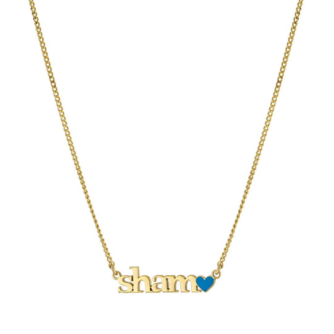 Carissa Enamel Heart Nameplate