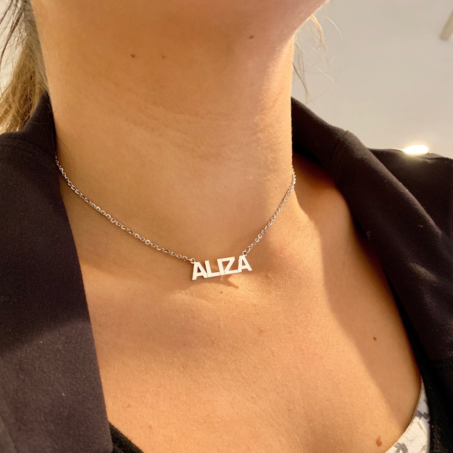 Abby Uppercase Nameplate Necklace - Retail Therapy Jewelry