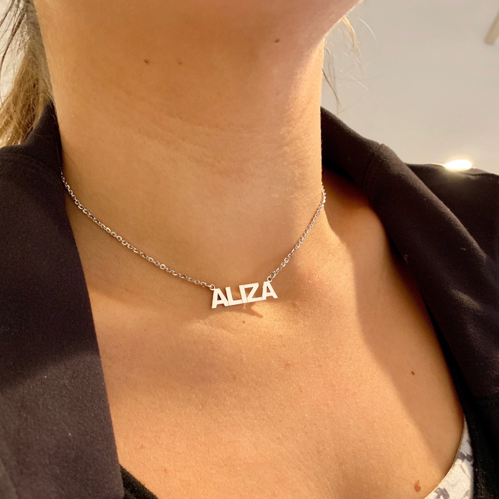 Abby Uppercase Nameplate Necklace - Retail Therapy Jewelry