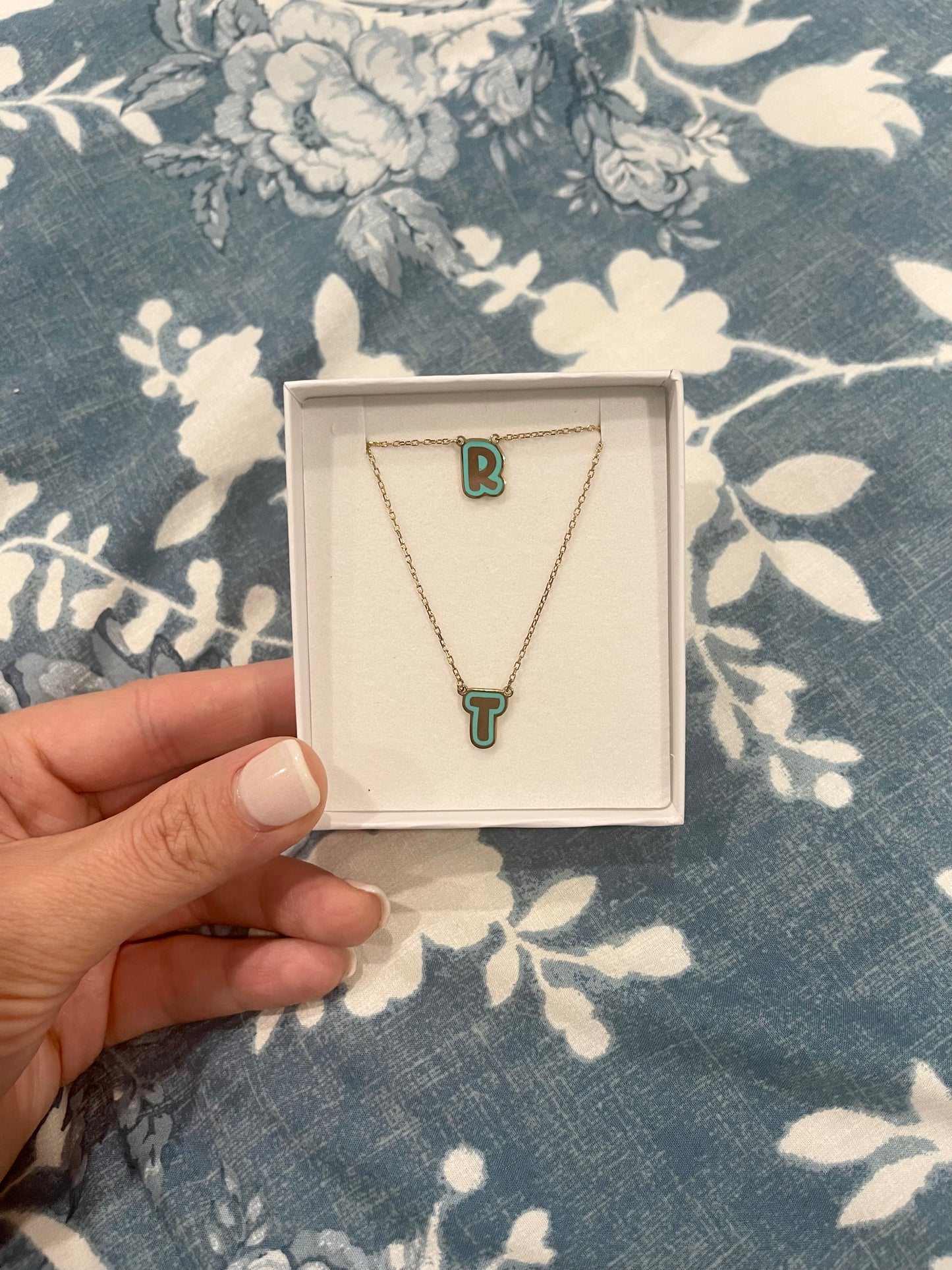 Cary Initial Enamel Necklace