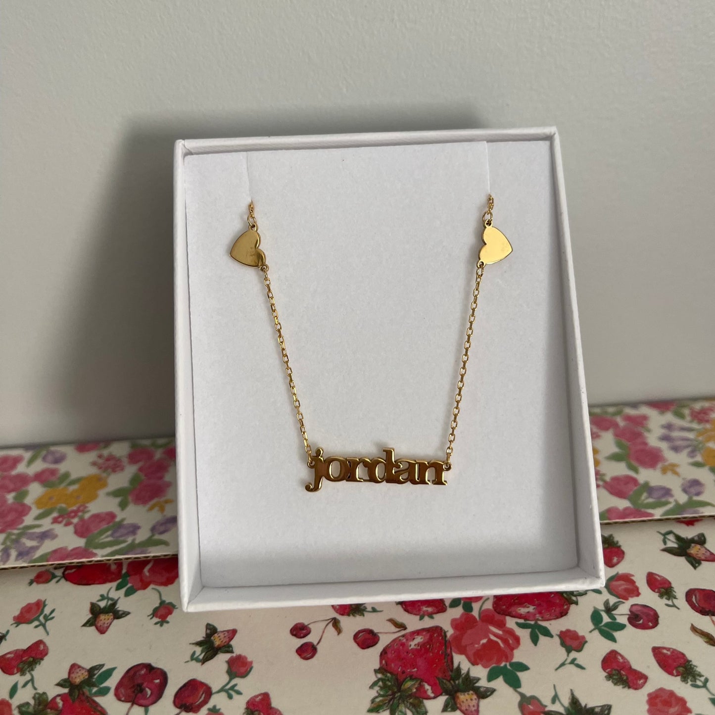 Michelle Double Heart Name Necklace
