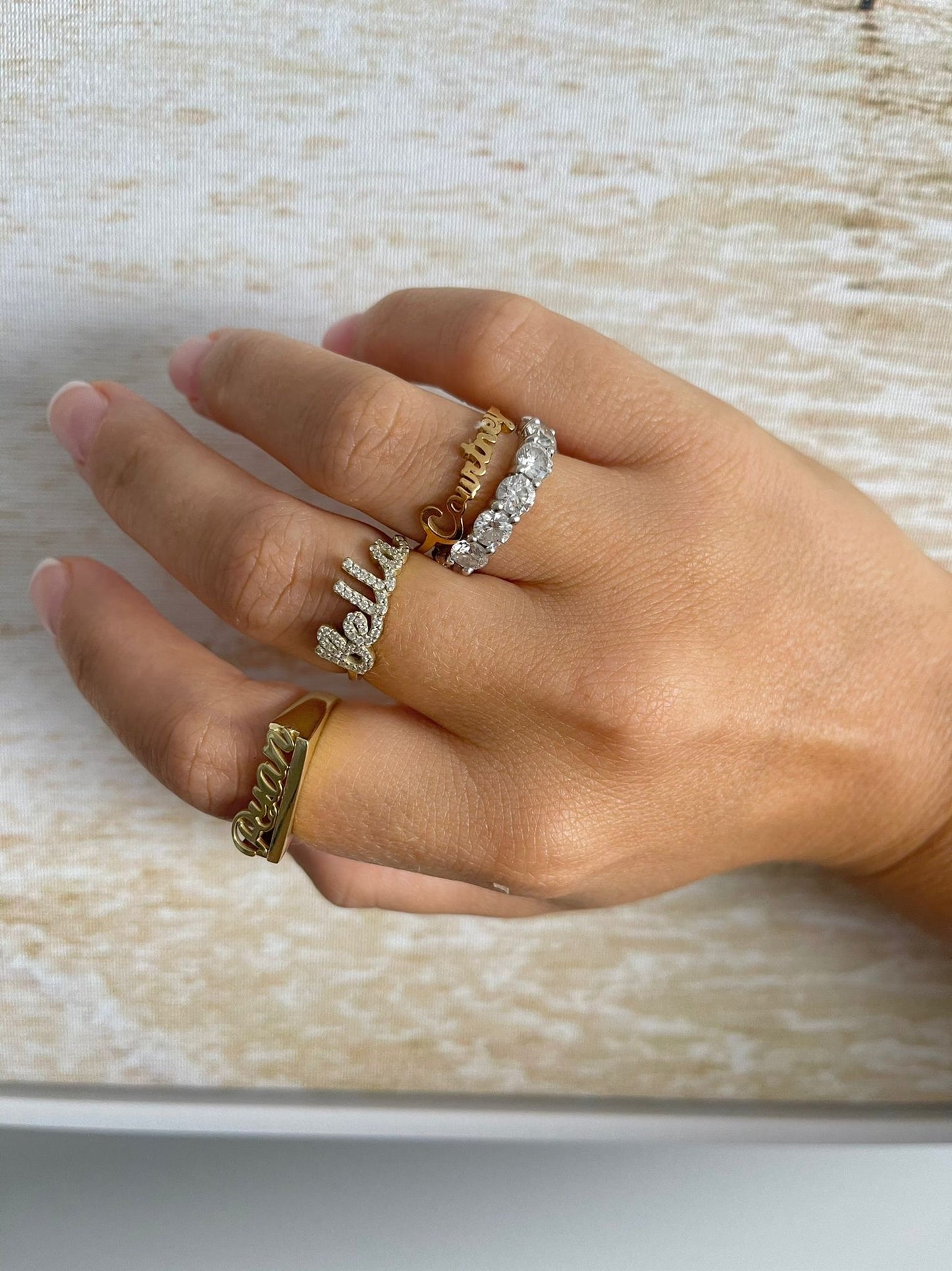 Corey Script Name Ring