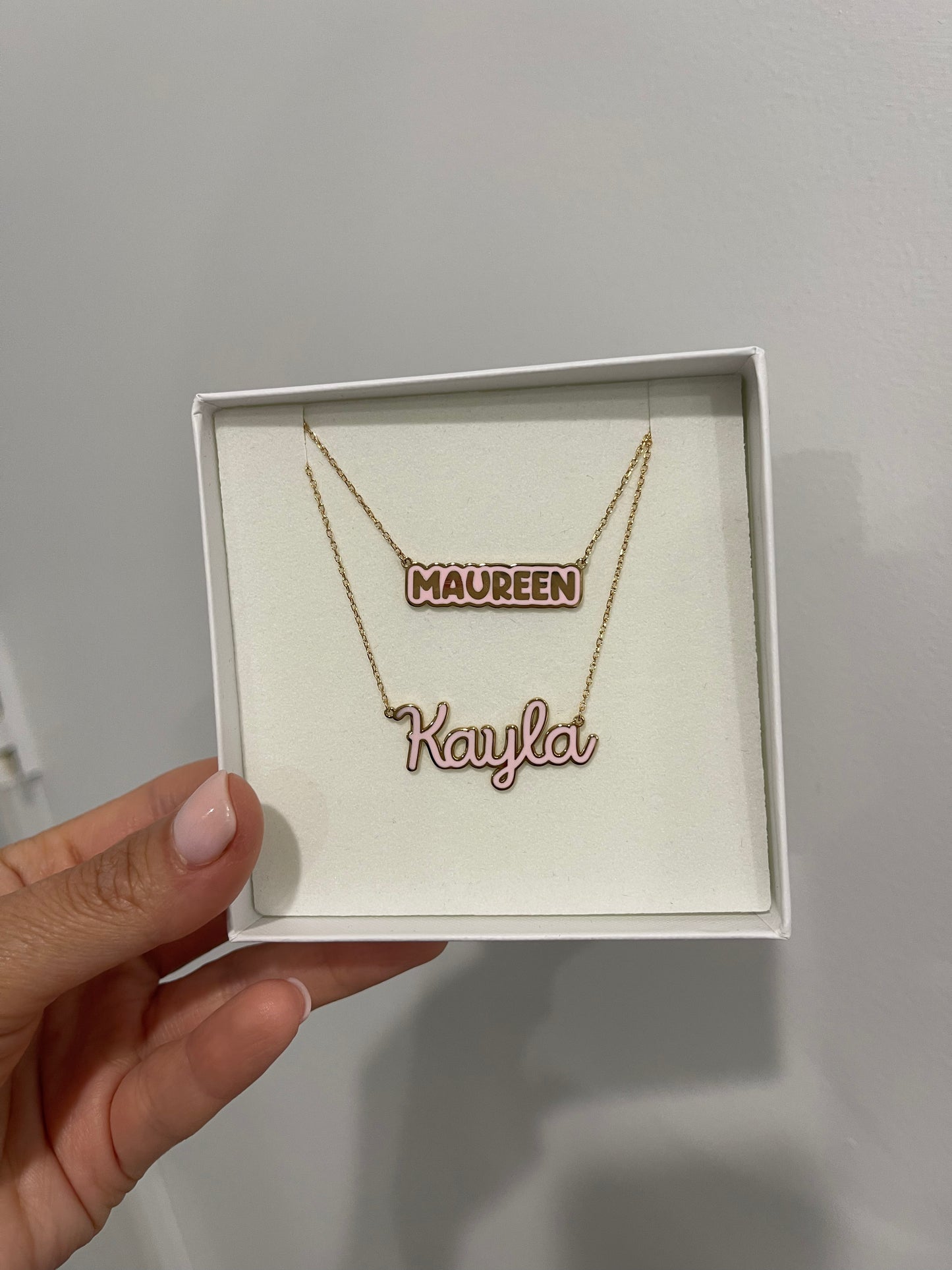 Samantha Script Enamel Nameplate