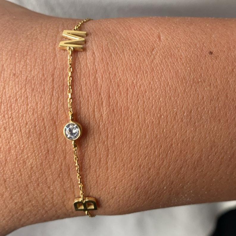 Initial Bezel Custom Bracelet - Retail Therapy Jewelry