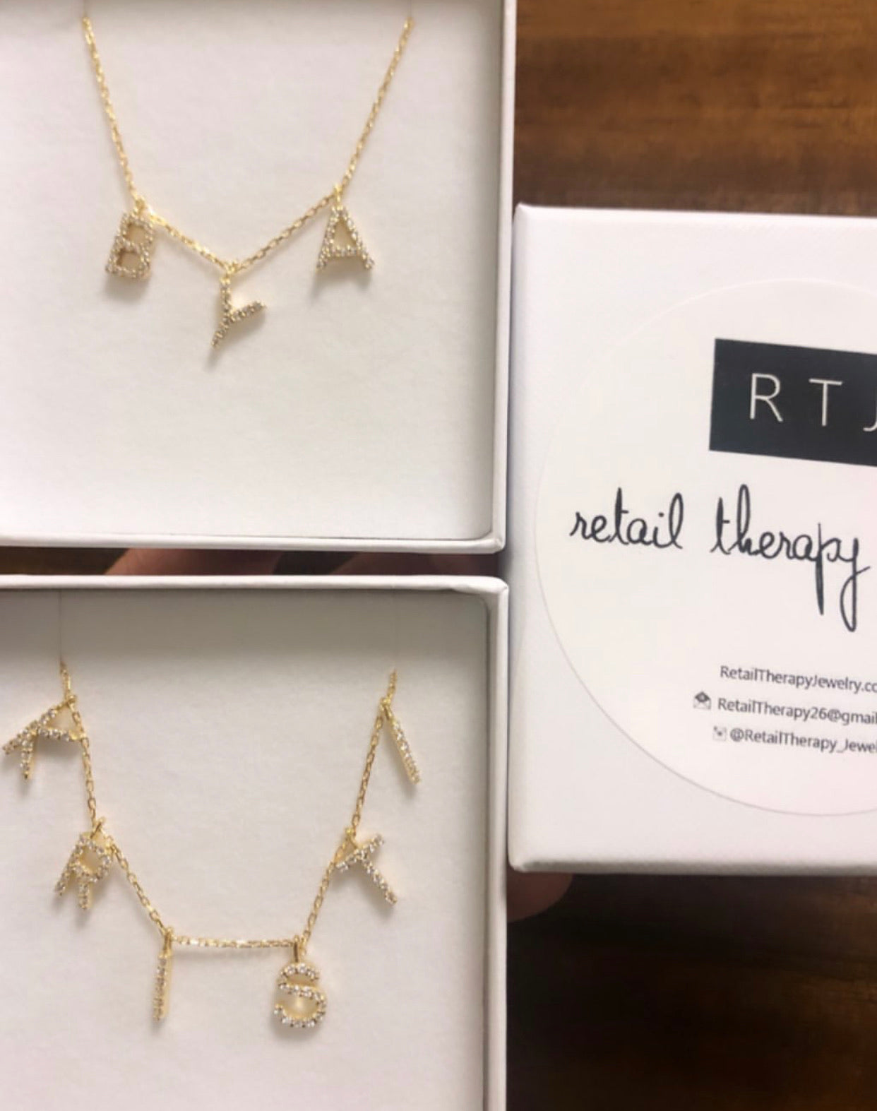 Jordyn Customized Floating CZ Name Necklace - Retail Therapy Jewelry