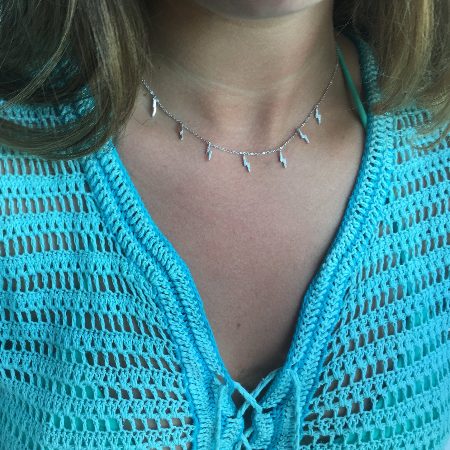 Hanging Lightening Bolt Necklace - Retail Therapy Jewelry