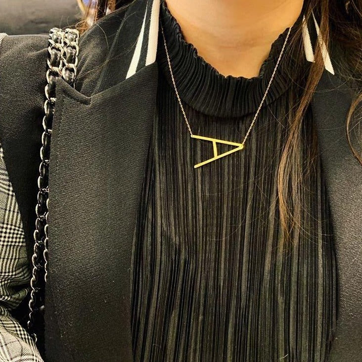 Sideways Enlarged Initial - Retail Therapy Jewelry