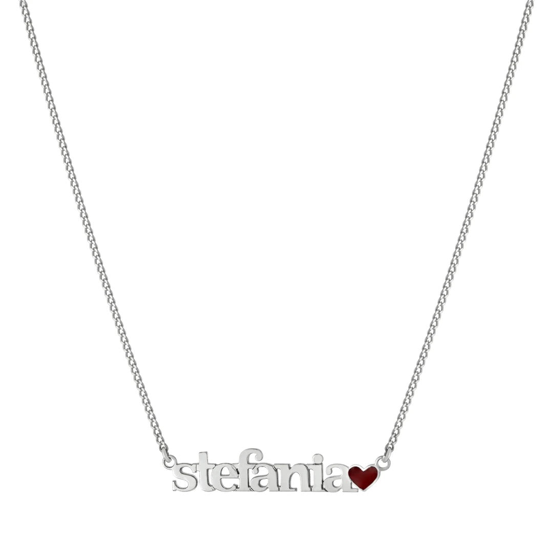 Carissa Enamel Heart Nameplate