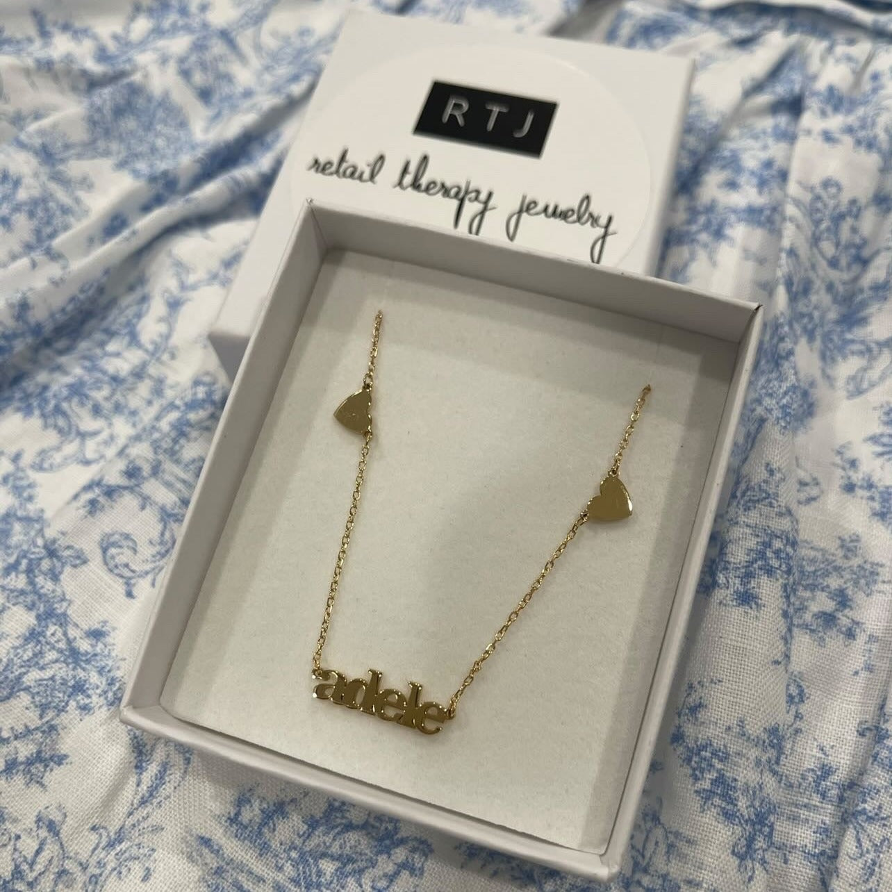 Michelle Double Heart Name Necklace
