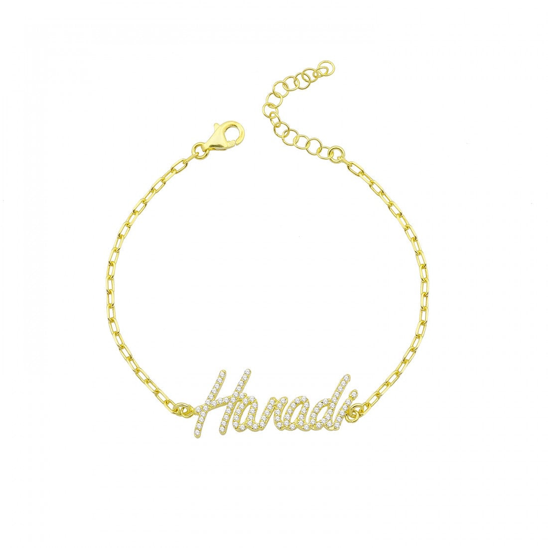 Hannah CZ Nameplate Bracelet